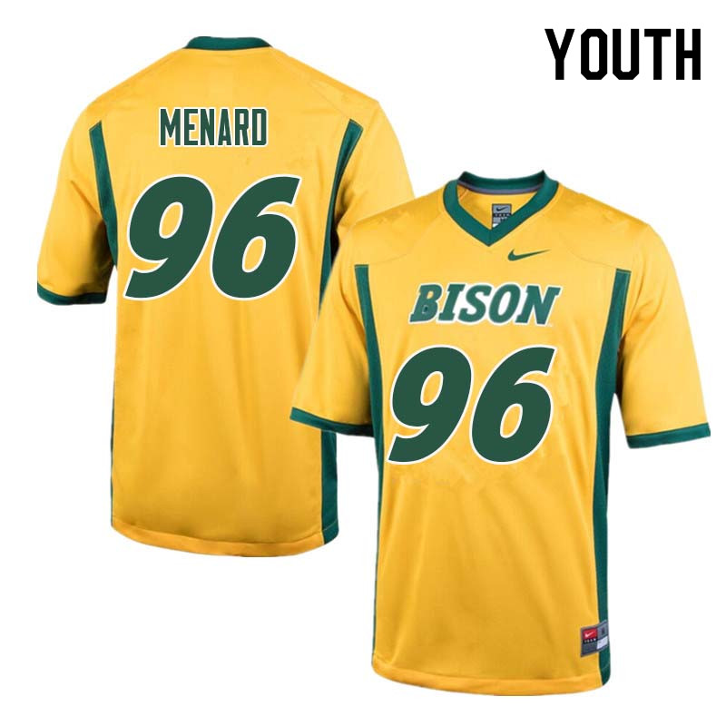 Youth #96 Greg Menard North Dakota State Bison College Football Jerseys Sale-Yellow - Click Image to Close
